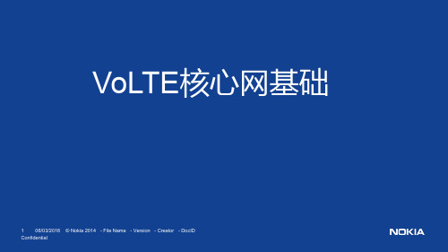 VoLTE核心网基础 