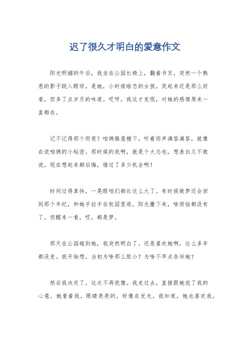 迟了很久才明白的爱意作文