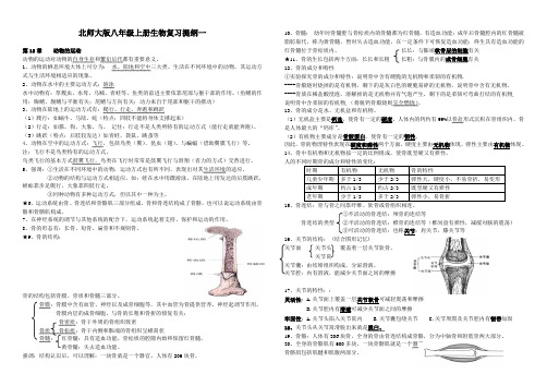 北师大版八年级上册生物复习提纲一.doc