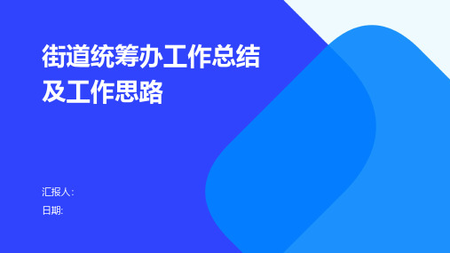 街道统筹办工作总结及工作思路