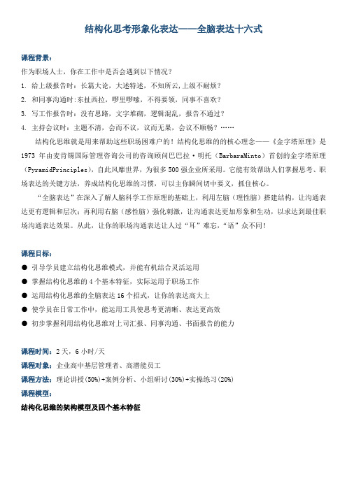 《结构化思考形象化表达——全脑表达十六式》