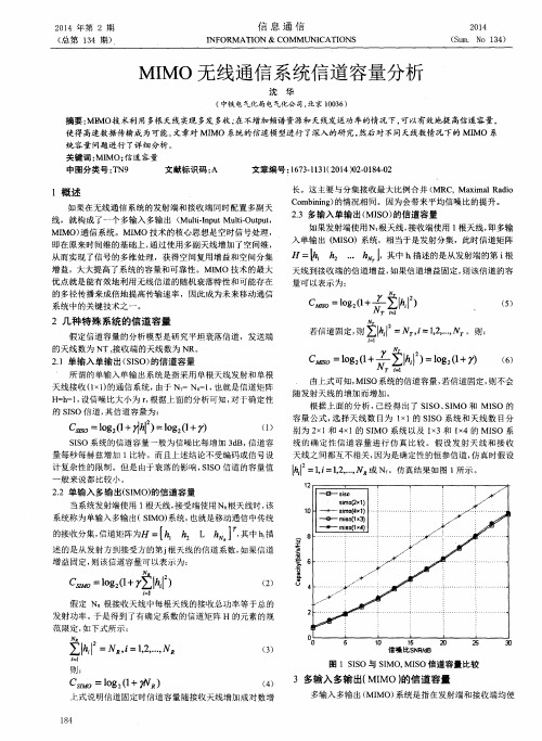 MIMO无线通信系统信道容量分析