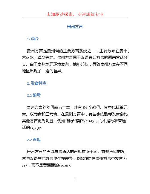 贵州方言文档