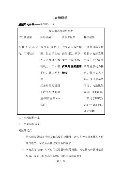 大跨建筑 结构——空间结构体系9页word