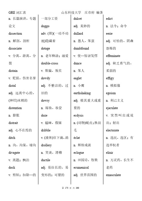 GRE词汇表173