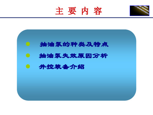 抽油泵及井控装备介绍