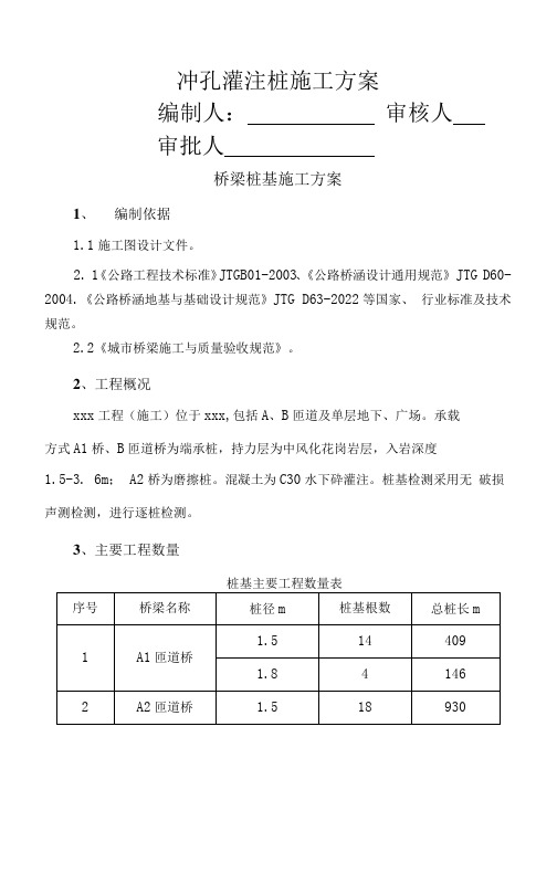 桥梁桩基施工方案