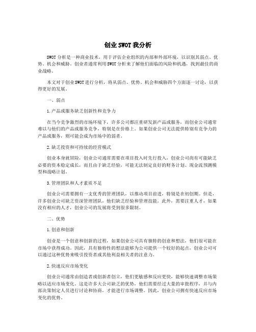 创业SWOT我分析