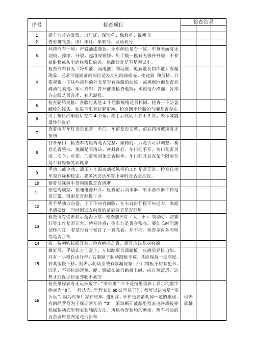 二手车检查评分