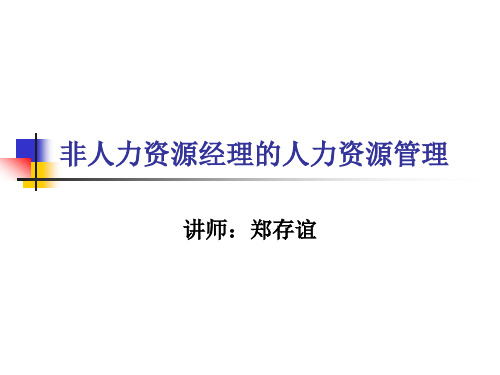 非人力资源的人力资源管理(PPT114页)