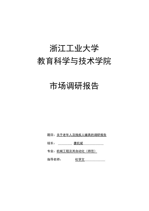 老年轮椅市场调研重点讲义资料