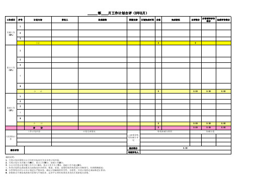 工作计划表模板