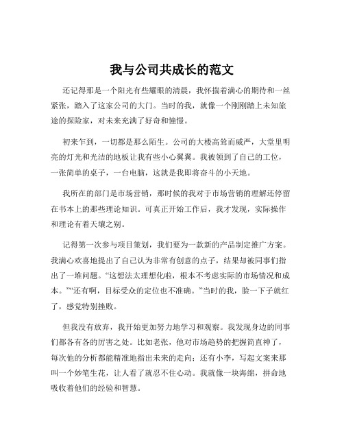 我与公司共成长的范文