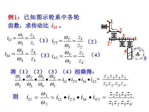 机械设计基础第5章 轮系习题解答1