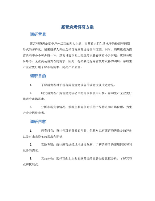 露营烧烤调研方案