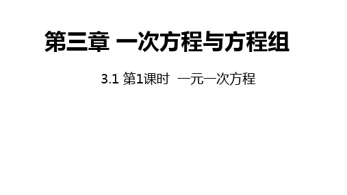 沪科版数学七年级上册一元一次方程第1课时同步课件(共28张)