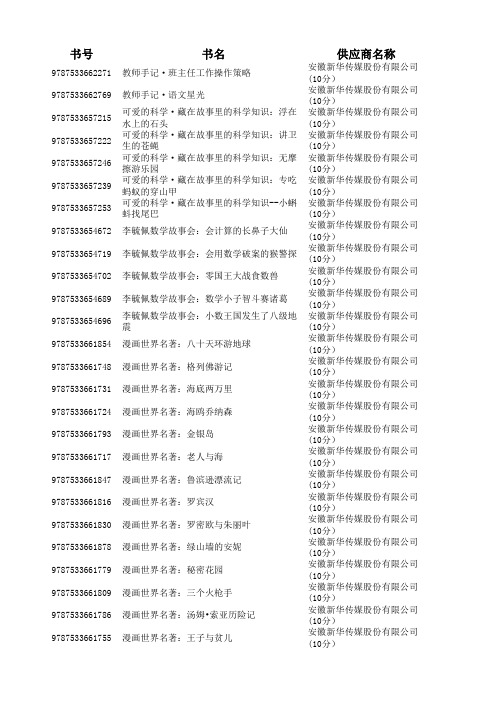 小学图书分类表