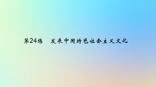 2025版高考政治一轮复习真题精练专题九文化传承与文化创新第24练发展中国特色社会主义文化