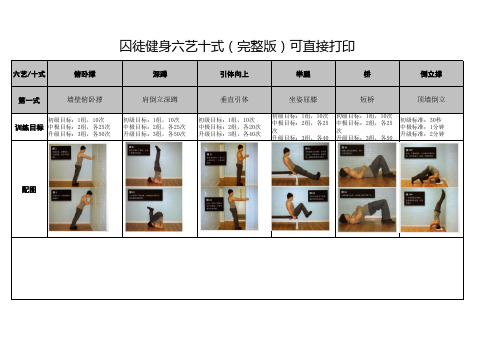 囚徒健身六艺十式图文详解(完整版)-完美横向打印