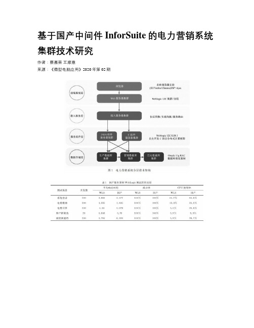 基于国产中间件InforSuite的电力营销系统集群技术研究