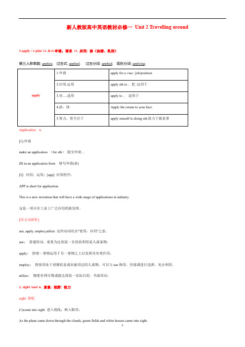 新人教版高中英语必修一Unit 2 重点单词详解(超级详细)