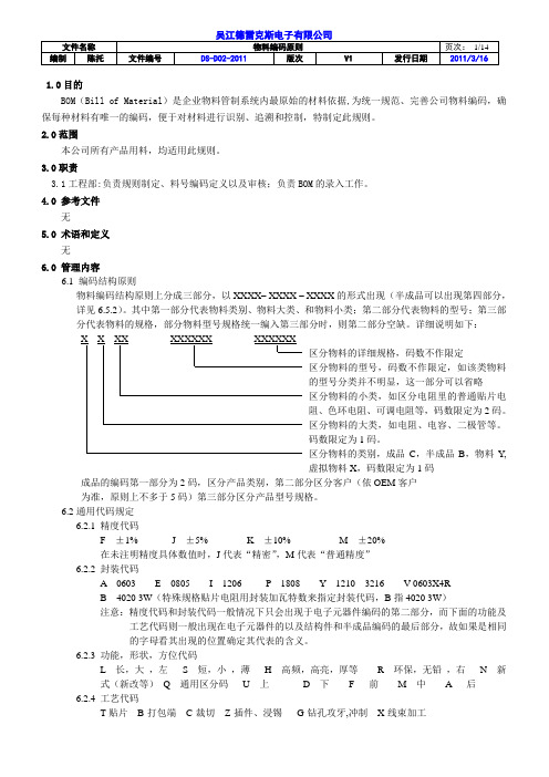 物料编码原则