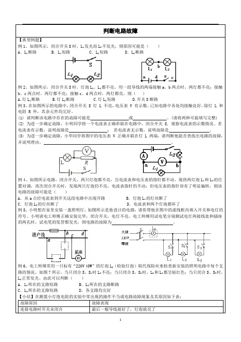 专题：判断电路故障  2023年中考物理