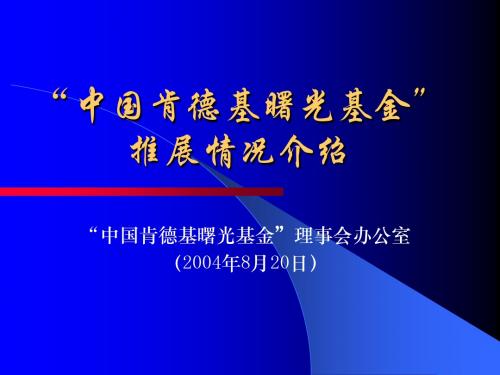 “德基曙光基金”推展情况介绍PPT17(模板)