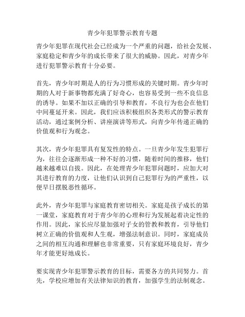 青少年犯罪警示教育专题