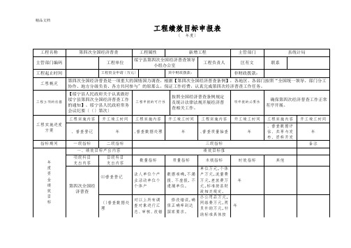 项目绩效目标申报表范本