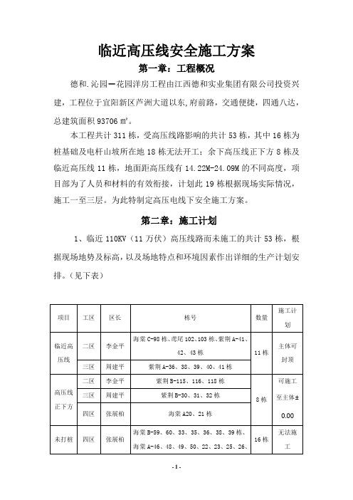 临近高压线安全施工方案