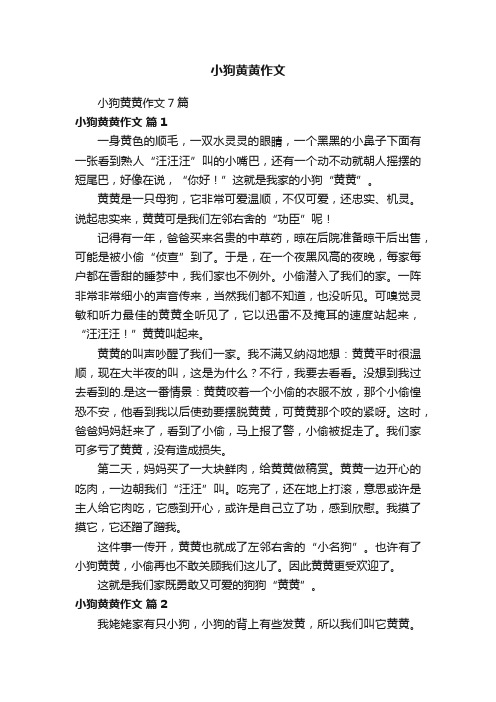 小狗黄黄作文7篇