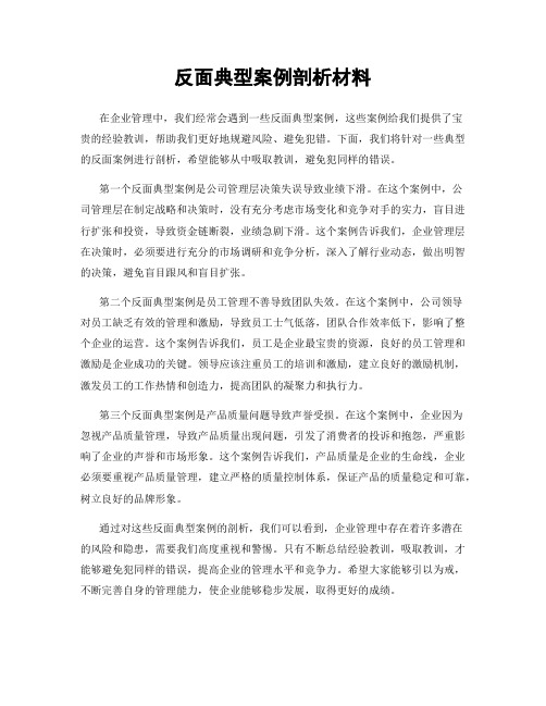 反面典型案例剖析材料