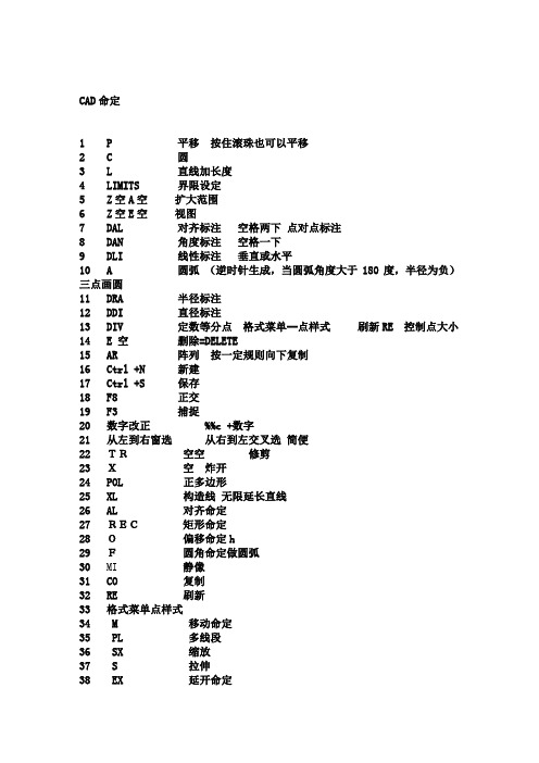 CAD和天正命令大全