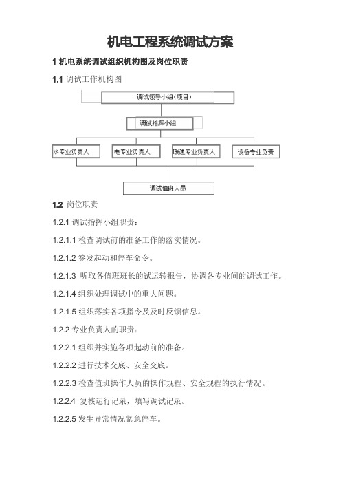 机电工程系统调试方案