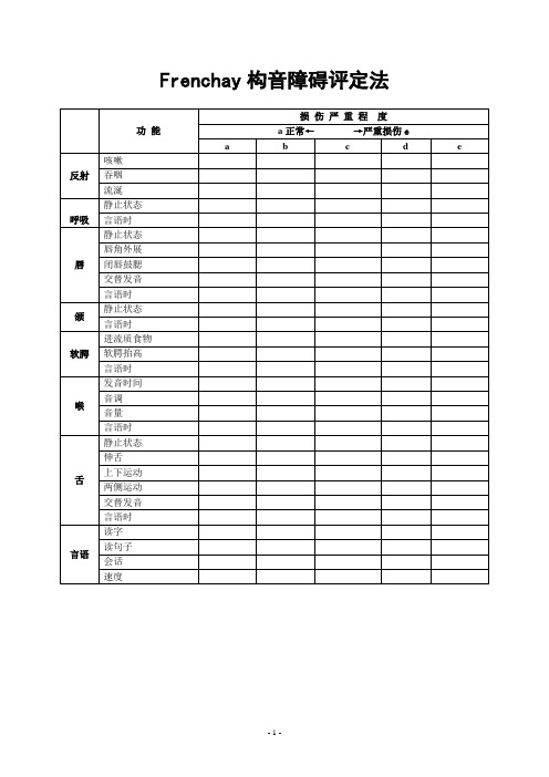 Frenchay构音障碍评定法