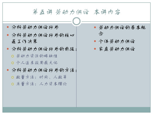 劳动经济学-劳动力供给 p PPT