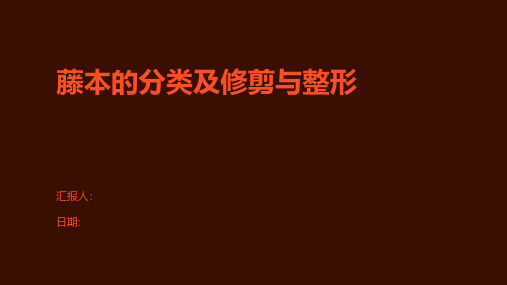 藤本的分类及修剪与整形