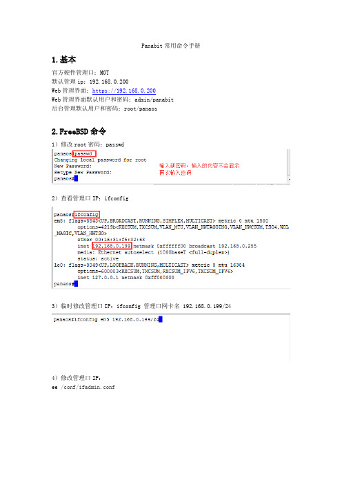 Panabit常用命令手册范本