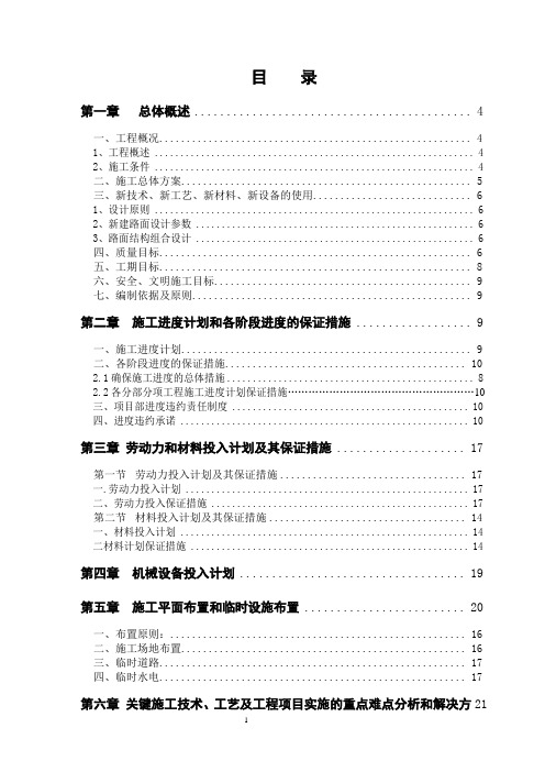 南丰大道二巷道路改造工程施工组织设计