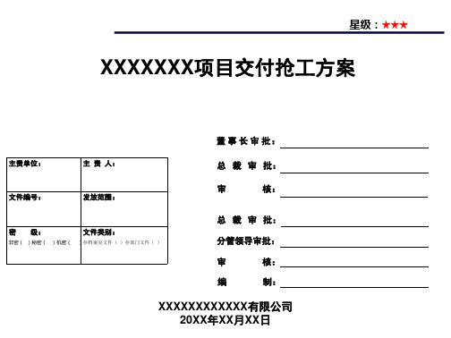 建筑工程施工项目抢工方案