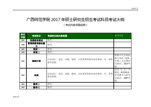 广西师范学院2017年硕士研究生招生考试科目考试大纲.doc