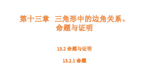 沪科版数学八年级上册13.2.1命题课件(共21张PPT)