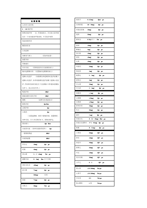 心内科病房医嘱