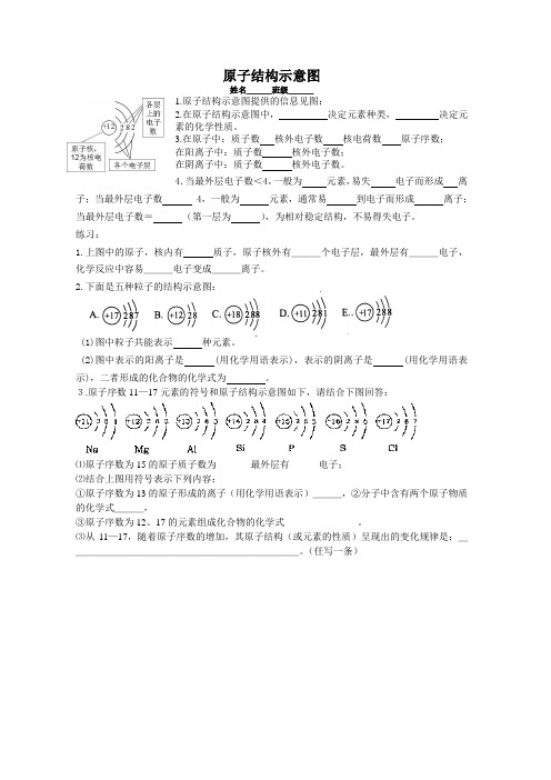 原子结构示意图练习