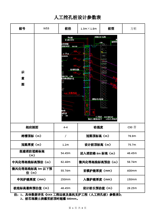 人工挖孔桩“一桩一表”