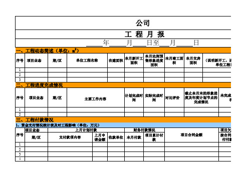 公司工程月报模板