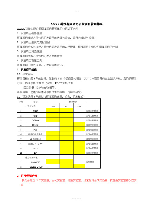 研发项目管理体系