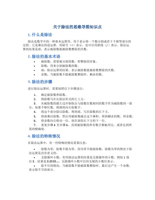 关于除法的思维导图知识点