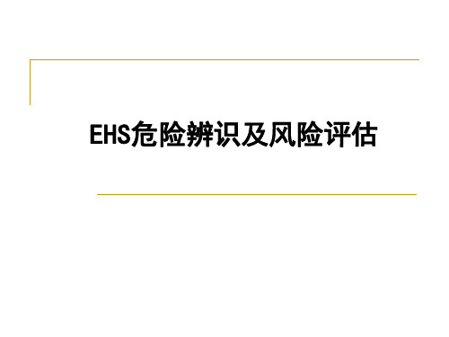 EHS危害辨识及风险评估